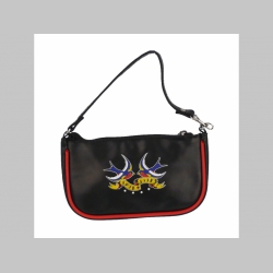 True Love - Swallows - Lastovičky  malá čierna kabelka do ruky materiál 100% PVC rozmery cca. 19x12x5,5cm